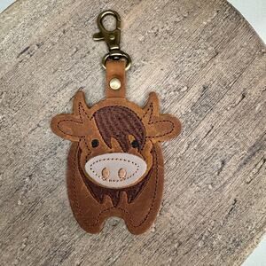 Portland Leather Cow Purse Charm FAST SHIP Rufus Farm Keychain NEW